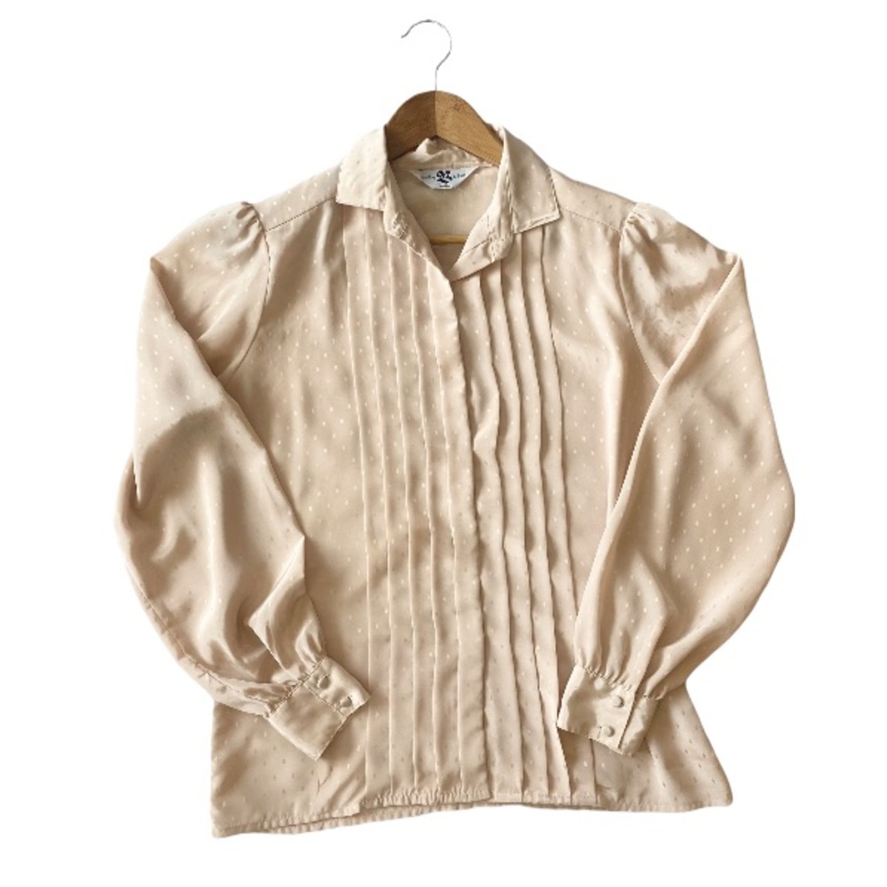 Vintage The Bay Pleated Satin Style Blouse